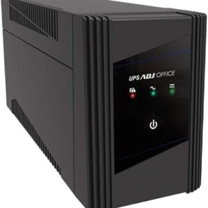 TODO: ADJ Serie Office 900VA Gruppo di Continuità UPS Line Interactive 450W Onda Sinusoidale Simulata, AVR, 2 Uscite Schuko, Batteria 12V 5Ah