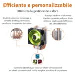 Amazon Basics Ventola Raffreddamento CPU – Dissipatore ad Aria con 4 Heat Pipes Direct Contact e LED RGB PWM - immagine 5