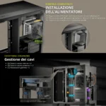 Antec C8 Black – Full Tower PC Case con Vetro Temperato, Dual Chamber, Supporto GPU fino a 440mm e Radiatori 360mm - immagine 8