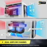 Antec DF700 FLUX – Mid Tower Gaming Case con piattaforma F-LUX e 5 ventole incluse - immagine 4