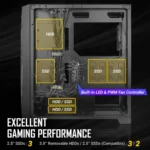 Antec DF700 FLUX – Mid Tower Gaming Case con piattaforma F-LUX e 5 ventole incluse - immagine 7