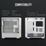 Antec NX416L WHITE – Gaming Case Mid Tower Bianco,3 Ventole ARGB Preinstallate, Pannello in Vetro Temperato, Radiatori da 240 mm - immagine 13