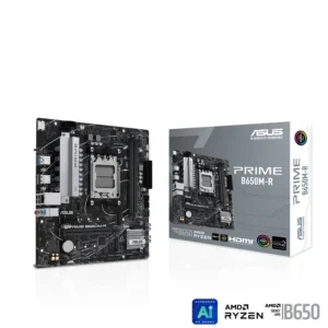 ASUS PRIME B650M-R – Scheda Madre Micro-ATX, Socket AM5, DDR5, PCIe 4.0, USB 3.0, LAN 2.5G, Aura Sync [90MB1H30-M0EAY0]