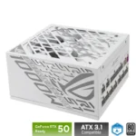ASUS ROG Strix 1000W Platinum White Edition - Alimentatore 1000W, 80 PLUS Platinum, Cybenetics A+, ATX 3.1, PCIe 5.1, Modulare