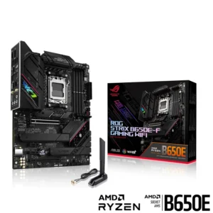 ASUS ROG STRIX B650E-F GAMING WiFi – Scheda Madre ATX, Socket AM5, DDR5, PCIe 5.0, USB 3.2, Wi-Fi 6E, LAN 2.5G, Bluetooth 5.2, Aura Sync [90MB1BQ0-M0EAY0]