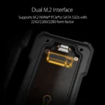 ASUS TUF Gaming A1 – Enclosure SSD M.2 NVMe e SATA USB-C 10Gbps IP68 Rugged - immagine 10