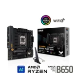 ASUS TUF GAMING B650M-PLUS WIFI – Scheda Madre Micro-ATX, Socket AM5, DDR5, PCIe 5.0, USB 3.2, Wi-Fi 6, LAN 2.5G, Bluetooth 5.2, Aura Sync [90MB1BF0-M0EAY0]