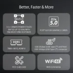 ASUS TUF GAMING B760M-PLUS WIFI II – Scheda Madre Micro-ATX, DDR5, LGA 1700, PCIe 5.0, LAN 2.5G, Wi-Fi 6E, Bluetooth 5.3, Aura Sync [90MB1HE0-M0EAY0] - immagine 6