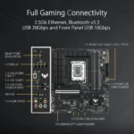 ASUS TUF GAMING B760M-PLUS WIFI II – Scheda Madre Micro-ATX, DDR5, LGA 1700, PCIe 5.0, LAN 2.5G, Wi-Fi 6E, Bluetooth 5.3, Aura Sync [90MB1HE0-M0EAY0] - immagine 9