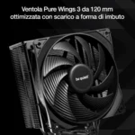 be quiet! Pure Rock 3 Black – Dissipatore CPU ad Aria 190W TDP con Ventola Pure Wings 3 da 120 mm - immagine 5