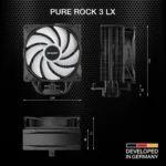 be quiet! Pure Rock 3 LX – Dissipatore CPU ad Aria 190W TDP con Ventola Light Wings LX 120mm PWM ARGB - immagine 8