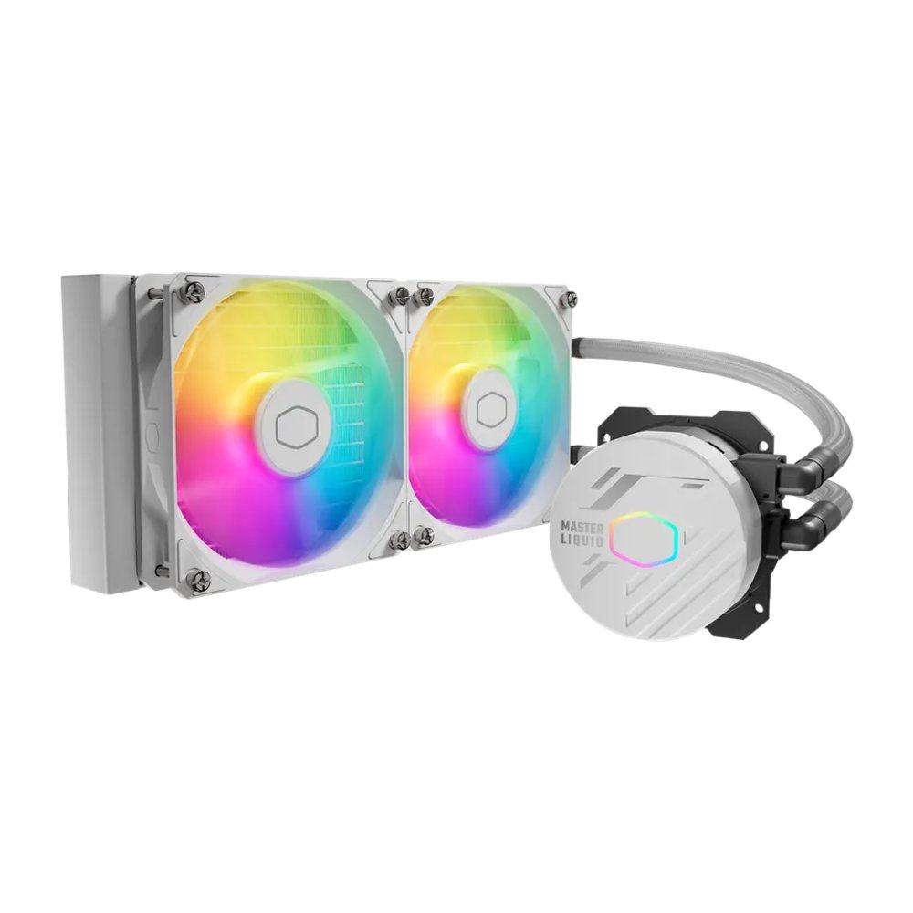 TODO: Cooler Master MasterLiquid 240L Core ARGB White – Dissipatore per CPU, Sistema di Raffreddamento a Liquido All-in-One da 240mm con Illuminazione ARGB, Colore Bianco [MLW-D24M-A18PZ-RW] - immagine 1