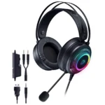 DAREU EH416 Black – Cuffie Gaming USB 50mm con RGB e Microfono Omnidirezionale - immagine 5
