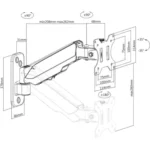 Digitus DA90396 – Supporto Monitor da Parete con Molla a Gas 17-32", VESA 75/100, Regolabile - immagine 6