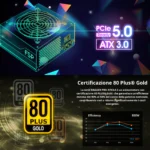 FSP DAGGER PRO 850W – Alimentatore 850W, SFX, 80 PLUS Gold, ATX 3.0, PCIe 5.0, Modulare - immagine 3