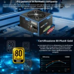 FSP Hydro G PRO 1200W - Alimentatore 1200W, 80 PLUS Gold, ATX 3.0, PCIe 5.0, Modulare - immagine 4