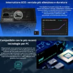 FSP Hydro G PRO 1200W - Alimentatore 1200W, 80 PLUS Gold, ATX 3.0, PCIe 5.0, Modulare - immagine 5