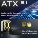 FSP VITA GM 1000W - Alimentatore 1000W, 80 PLUS Gold, Cybenetics A-, ATX 3.1, PCIe 5.1, Modulare - immagine 5