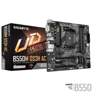 GIGABYTE B550M DS3H AC – Scheda Madre Micro-ATX, Socket AM4, DDR4, PCIe 4.0, USB 3.2, Wi-Fi AC, LAN GbE, Bluetooth5.0 [B550M DS3H AC]