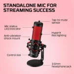 HyperX QuadCast – Microfono USB a Condensatore per Streaming con RGB, 4 Pattern Polari e Shock Mount - immagine 12