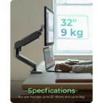 ICY BOX IB-MS203-T – Supporto Monitor da Scrivania fino a 32", Braccio Regolabile VESA 75/100 - immagine 7