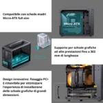 Jonsbo Jonsplus Z20 Tempered Glass Black – Case Mini Tower 20L con Vetro Temperato, Micro-ATX, GPU fino a 363mm - immagine 5