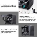 Jonsbo Jonsplus Z20 Tempered Glass Black – Case Mini Tower 20L con Vetro Temperato, Micro-ATX, GPU fino a 363mm - immagine 6