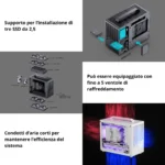 Jonsbo Jonsplus Z20 Tempered Glass Black – Case Mini Tower 20L con Vetro Temperato, Micro-ATX, GPU fino a 363mm - immagine 8