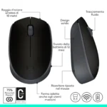Logitech B170 – Mouse Wireless 2.4GHz Compatto con Nano Ricevitore USB, 1000 DPI, Ambidestro - immagine 11
