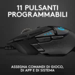 Logitech G502 HERO – Mouse Gaming 25.600 DPI, 11 Pulsanti Programmabili, Peso Regolabile, LIGHTSYNC RGB - immagine 10