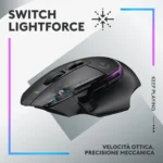 Logitech G502 X PLUS – Mouse Gaming Wireless 25.600 DPI, LIGHTFORCE, LIGHTSPEED, RGB 8 Zone, 13 Pulsanti - immagine 6