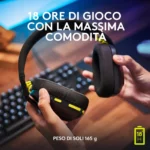 Logitech G435 – Cuffie Gaming Wireless LIGHTSPEED e Bluetooth con Driver 40mm, Microfoni Beamforming e 18 Ore di Autonomia per PC, PS5, PS4 e Nintendo Switch - immagine 12