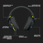 Logitech G435 – Cuffie Gaming Wireless LIGHTSPEED e Bluetooth con Driver 40mm, Microfoni Beamforming e 18 Ore di Autonomia per PC, PS5, PS4 e Nintendo Switch - immagine 14