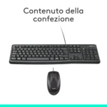 Logitech MK120 – Kit Tastiera e Mouse USB Cablati Full Size Resistenti agli Schizzi, layout Italiano - immagine 10