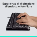 Logitech MK120 – Kit Tastiera e Mouse USB Cablati Full Size Resistenti agli Schizzi, layout Italiano - immagine 3