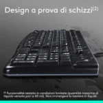 Logitech MK120 – Kit Tastiera e Mouse USB Cablati Full Size Resistenti agli Schizzi, layout Italiano - immagine 7