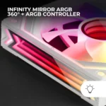 Mars Gaming MF-LINKFINITYKIT White – Kit 3 Ventole 120mm PWM ARGB Infinity Mirror 360°, Bianca - immagine 3