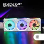 Mars Gaming MF-LINKFINITYKIT White – Kit 3 Ventole 120mm PWM ARGB Infinity Mirror 360°, Bianca - immagine 6