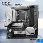 MSI B760M PROJECT ZERO - Scheda Madre Micro-ATX, Socket LGA 1700, DDR5, PCIe 5.0, USB 3.2, Wi-Fi 6E, LAN 2.5G, Bluetooth 5.3 [911-7E14-001] - immagine 2