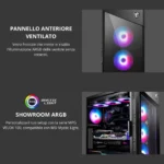 MSI MPG VELOX 100R – Case Mid Tower ATX, 4 Ventole ARGB Preinstallate, Pannello Frontale Ventilato, Supporto GPU Verticale - immagine 3