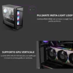 MSI MPG VELOX 100R – Case Mid Tower ATX, 4 Ventole ARGB Preinstallate, Pannello Frontale Ventilato, Supporto GPU Verticale - immagine 4
