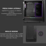 MSI MPG VELOX 100R – Case Mid Tower ATX, 4 Ventole ARGB Preinstallate, Pannello Frontale Ventilato, Supporto GPU Verticale - immagine 5