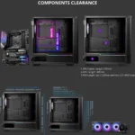 MSI MPG VELOX 100R – Case Mid Tower ATX, 4 Ventole ARGB Preinstallate, Pannello Frontale Ventilato, Supporto GPU Verticale - immagine 8