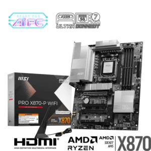 MSI PRO X870-P WIFI – Scheda Madre ATX, Socket AM5, DDR5, PCIe 5.0, USB4, Wi-Fi 7, LAN 5G, Bluetooth 5.4 [7E47-001R]