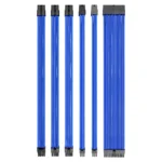 Noua Anix Kit Cavi Sleevato Blu – Kit Prolunga Estensione in Nylon, 300mm, con Pettini, per Alimentatori Modulari