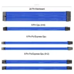 Noua Anix Kit Cavi Sleevato Blu – Kit Prolunga Estensione in Nylon, 300mm, con Pettini, per Alimentatori Modulari - immagine 2