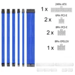 Noua Anix Kit Cavi Sleevato Blu – Kit Prolunga Estensione in Nylon, 300mm, con Pettini, per Alimentatori Modulari - immagine 3
