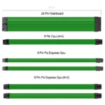 Noua Anix Kit Cavi Sleevato Verde – Kit Prolunga Estensione in Nylon, 300mm, con Pettini, per Alimentatori Modulari - immagine 2