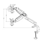 Techmade TM-CT-LCD-DSA901 – Supporto Monitor da Scrivania con Braccio Regolabile, VESA 75/100 - immagine 6