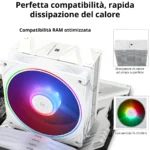 Thermalright Assassin Spirit 120 EVO WHITE ARGB – Dissipatore CPU ad Aria 120mm White Edition con 4 Heat Pipes e Ventola ARGB 2000 RPM - immagine 4